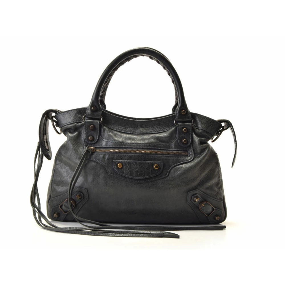 Balenciaga The Town leather bag green